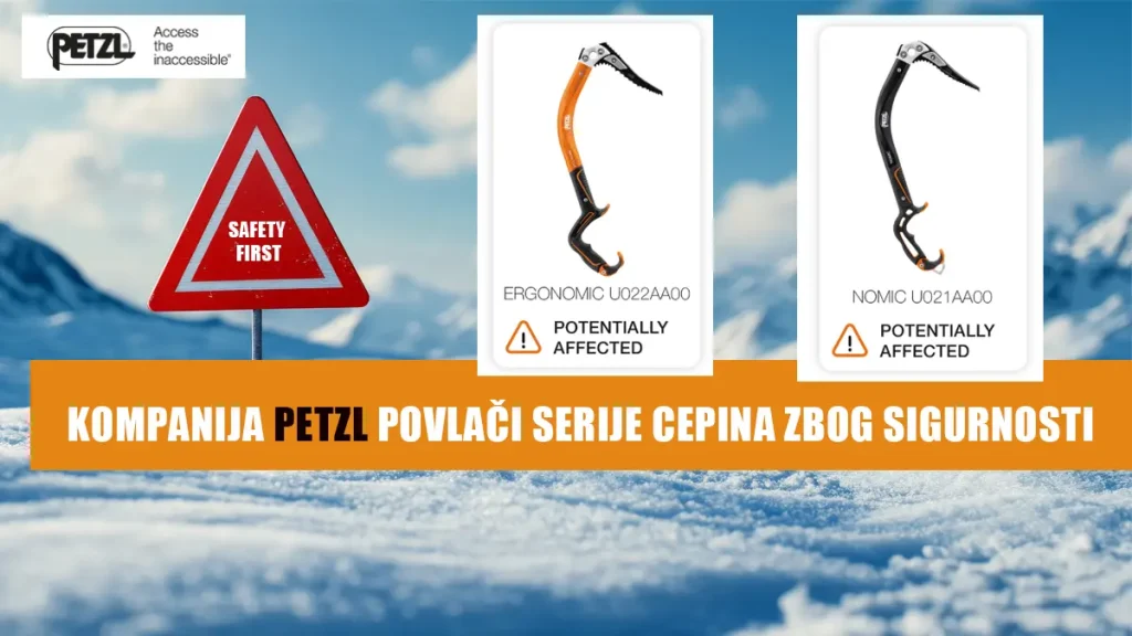 Važno! Petzl objavio povlačenje cepina iz serije NOMIC i ERGONOMIC, februar 2026.