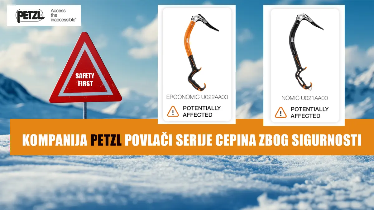 Važno! Petzl objavio povlačenje cepina iz serije NOMIC i ERGONOMIC, februar 2026.