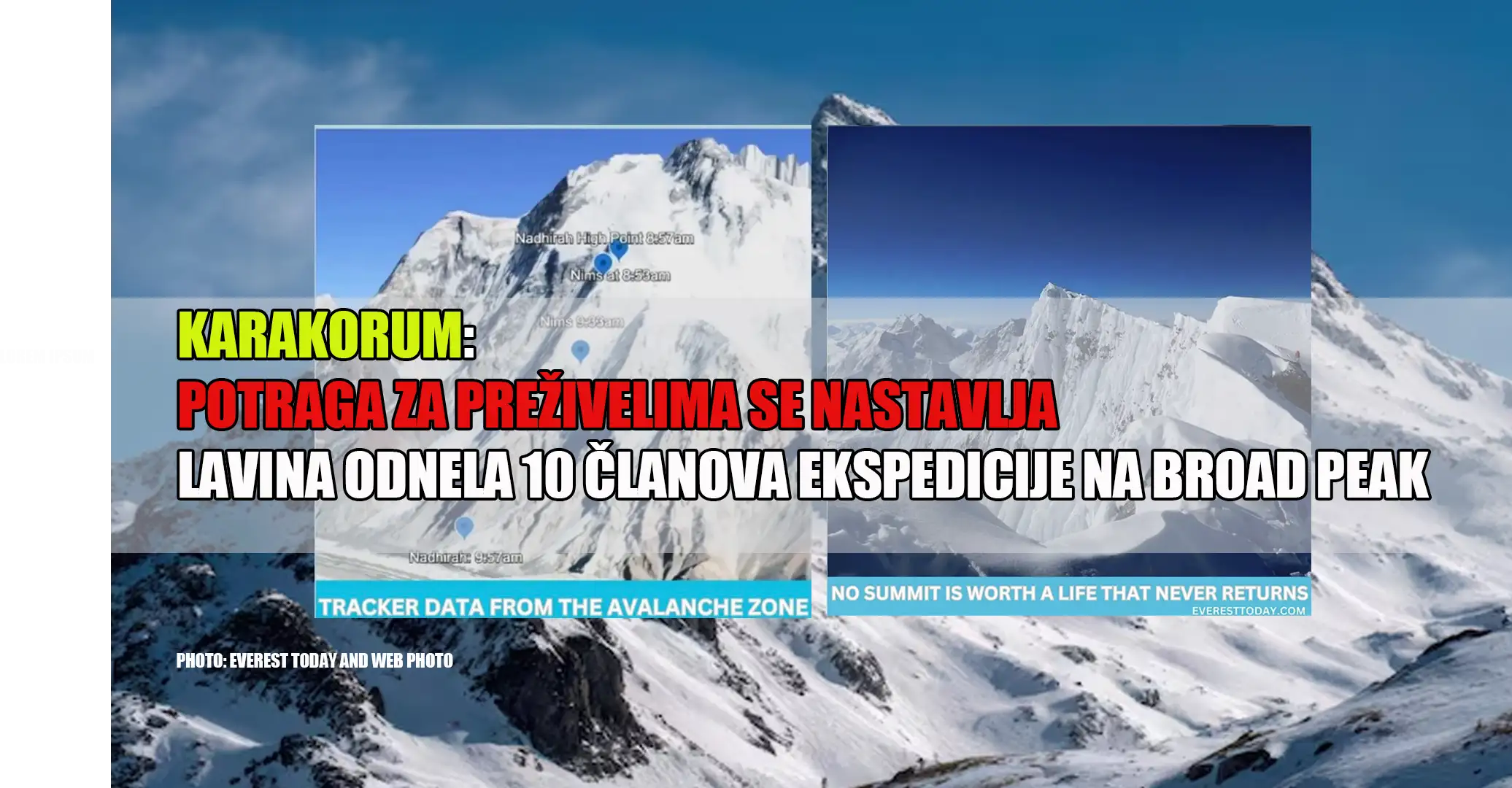 Karakorum: potraga za nestalima posle lavine na Broad Peaku i dalje traje