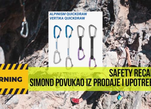 Simond povlači komplete za penjanje i alpinizam – moguće pucanje pod opterećenjem