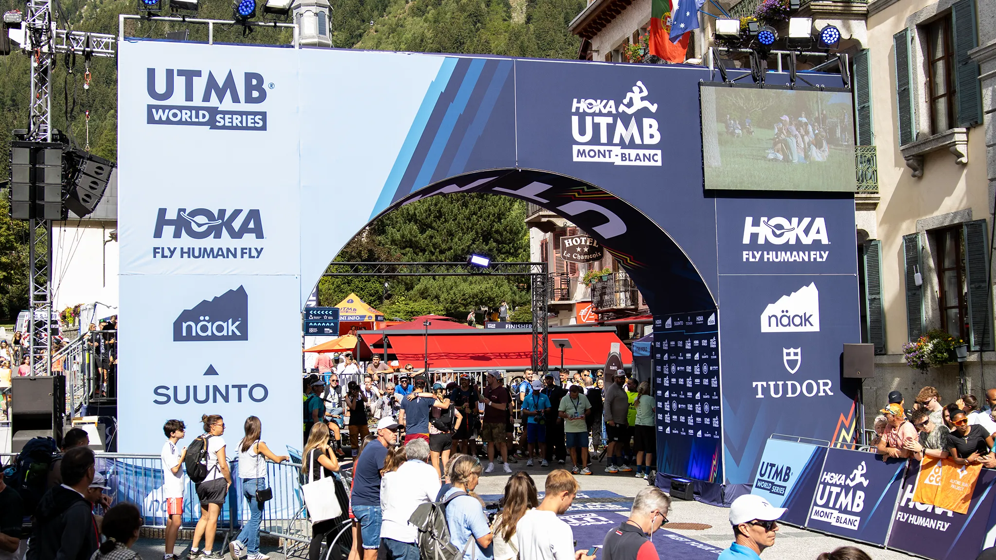 UTMB finish line Chamonix 2026